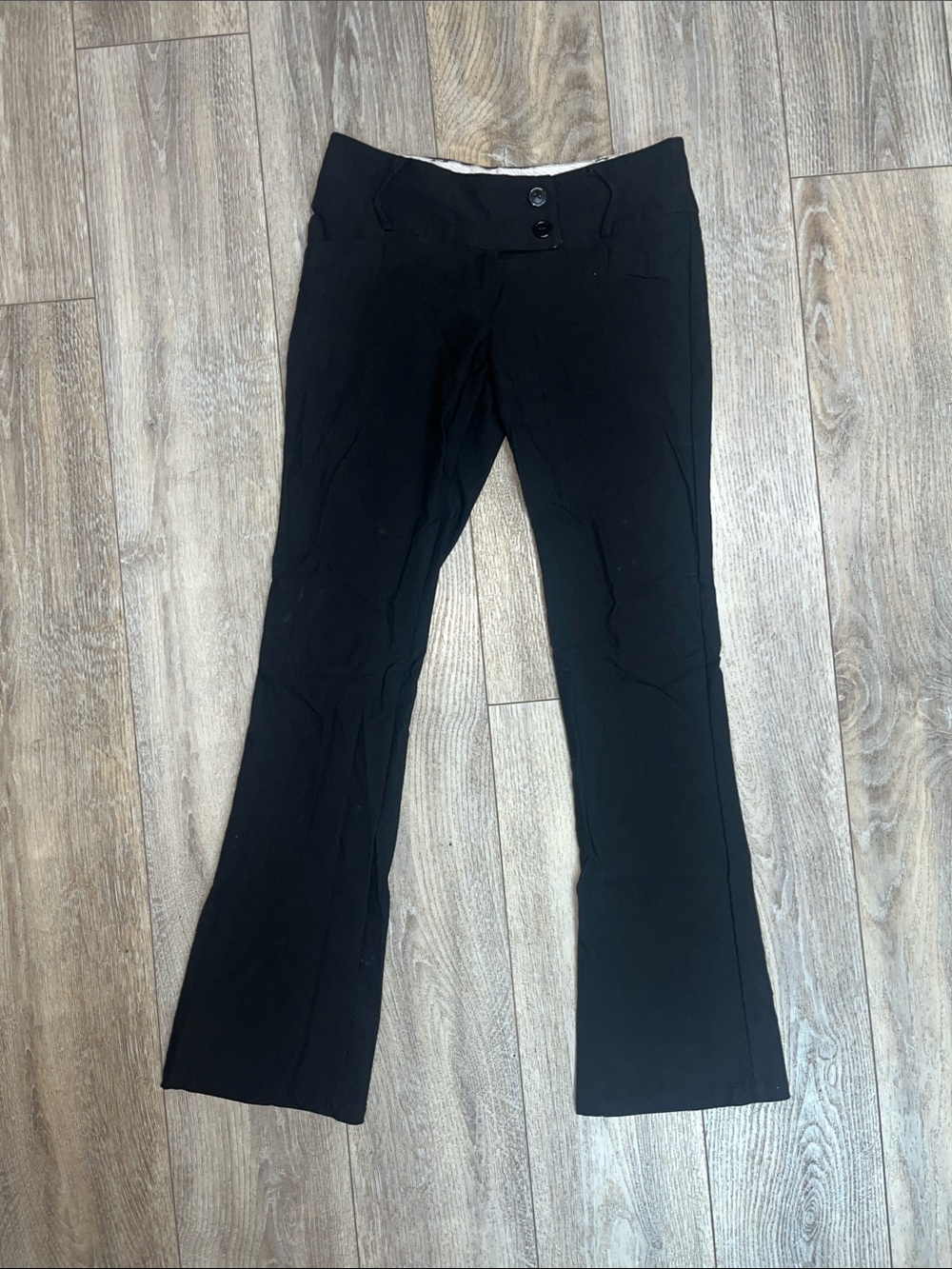 Women’s Black Dress Pants with Button Waist - Sleek Tailored Look